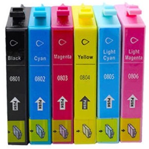 Huismerk Pro-Epson ARET0805 Inktcartridge Foto Cyaan 12ml
